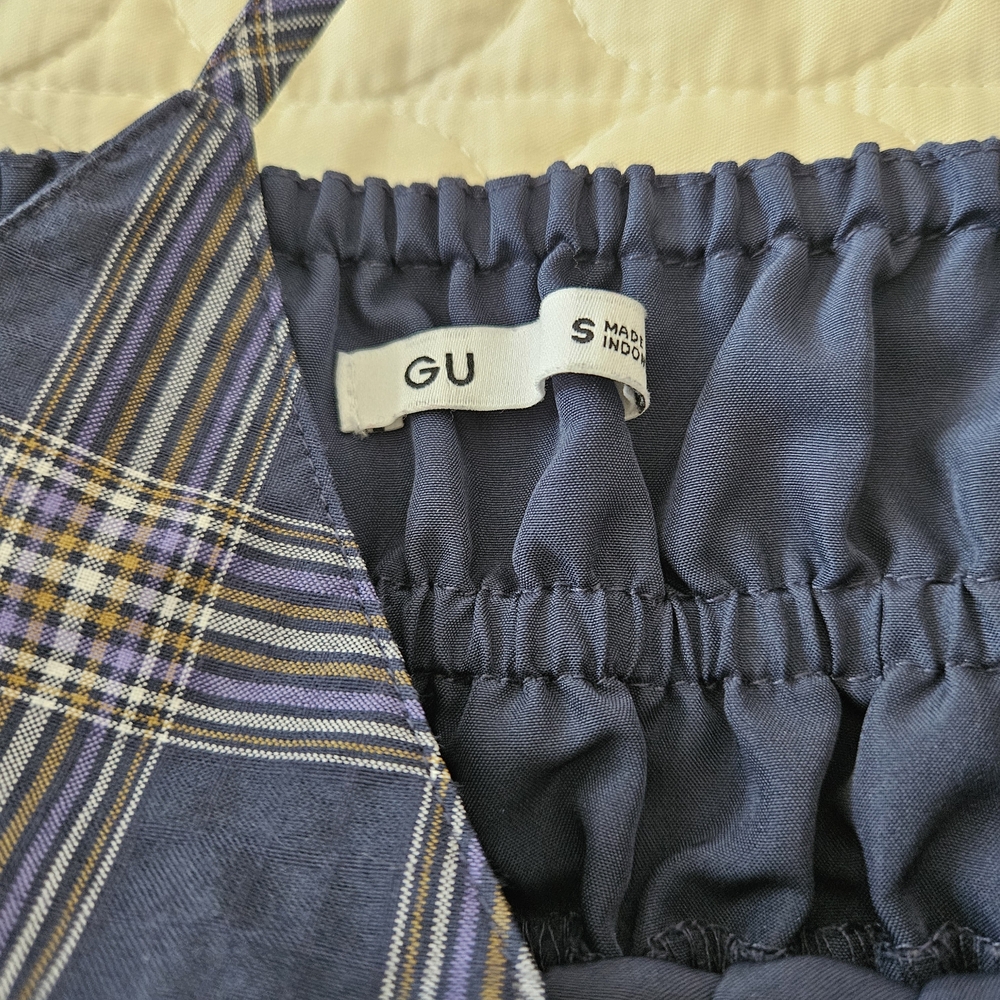 Gu Uniqlo Blue Plaid Dress Size S - Picture 3 of 3